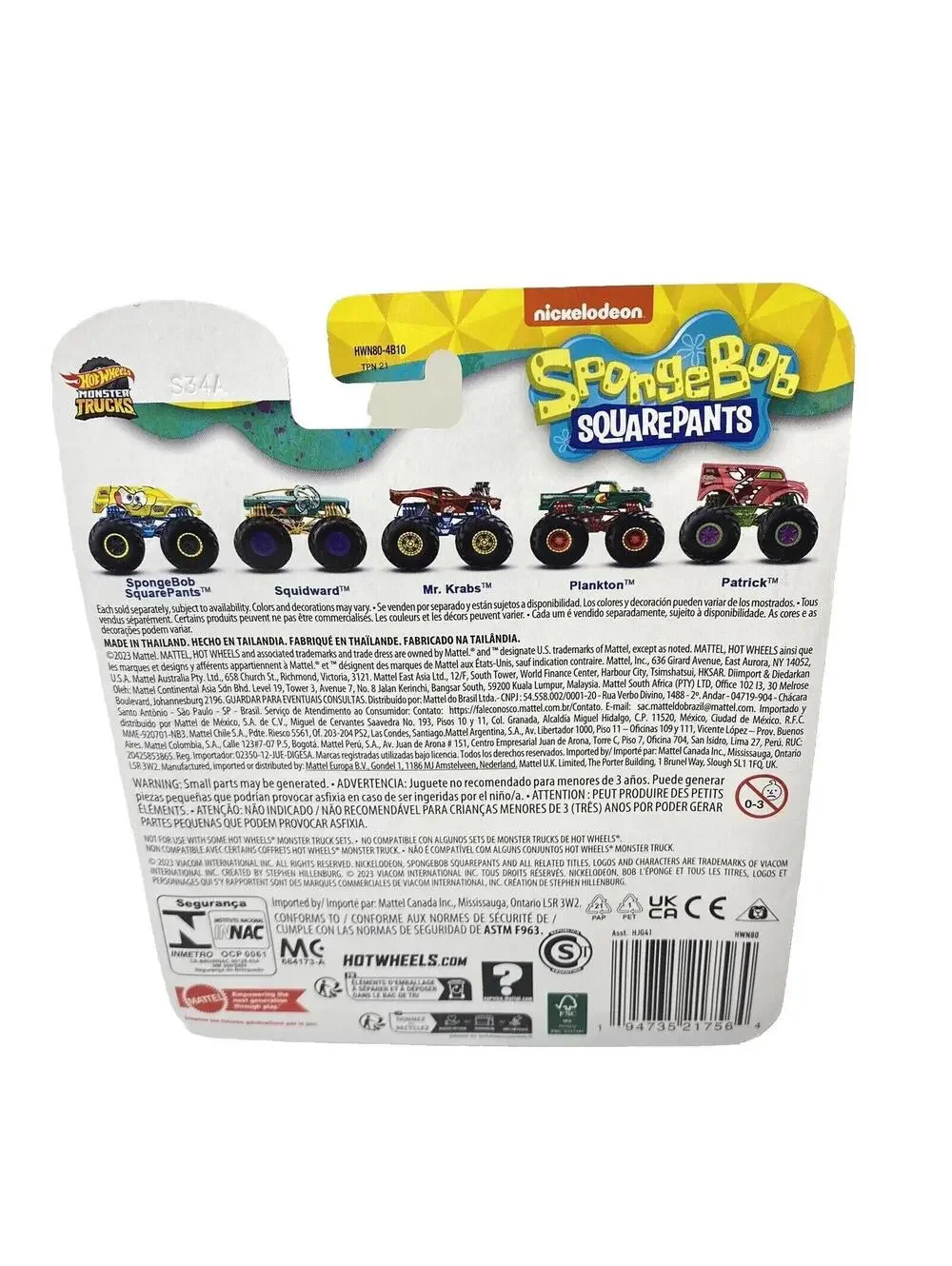 Sponge Squarepants Plankton Hot Wheels Monster Truck Bikini Bottom Nickelodeon
